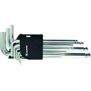 Набор ключей имбусовых  1,5–10 мм  9шт удлиненные с шаром ХРОМ/ MATRIX 