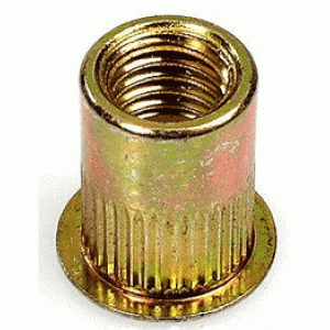 Заклёпка резьбовая сталь М10х1.5х21 цилиндрическая с фланцем (1,0-5,0) ЖЦ (насечка)