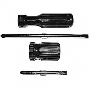 Отвертка переставная,  черная ручка 6 х 70 мм PH2/SL6